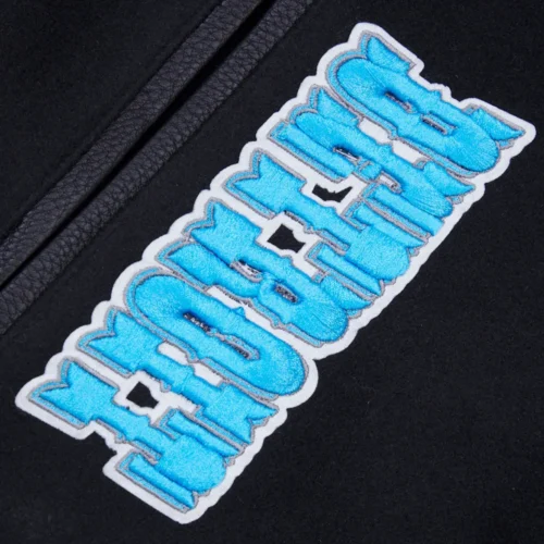 Detroit Lions Retro Classic Black Wool & Leather Varsity - Image 7