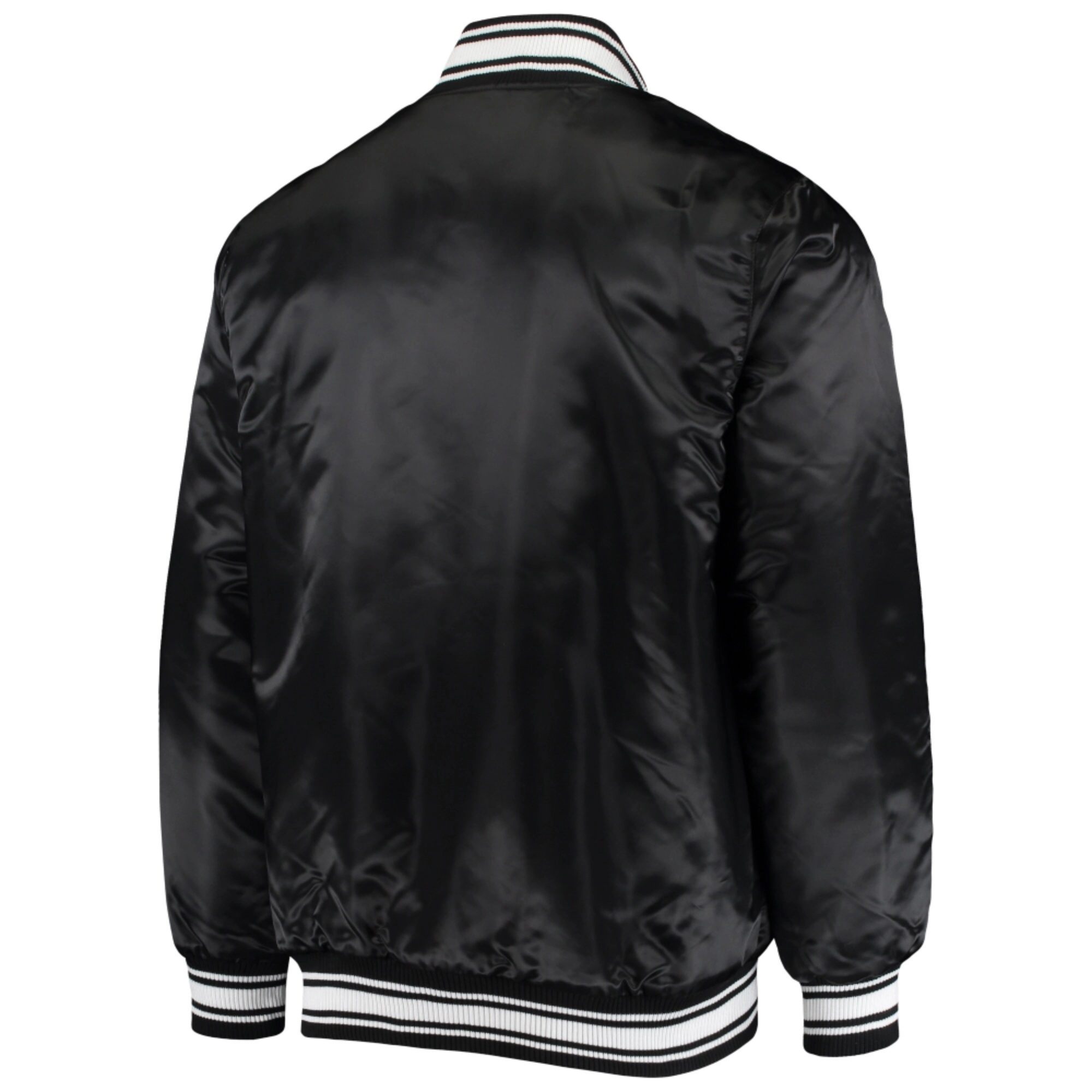Detroit Lions Locker Room Black Satin Varsity Jacket - Image 2