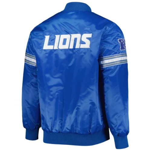 Alternative view of Detroit Lions The Pick & Roll Blue Satin Varsity Jacket
