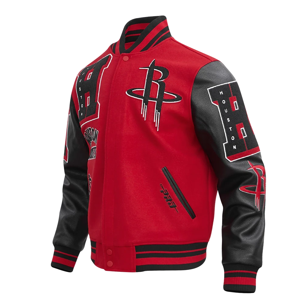 Houston Rockets Mashup Wool & Leather Varsity Jacket