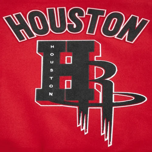 Houston Rockets Mashup Wool & Leather Varsity Jacket - Image 11