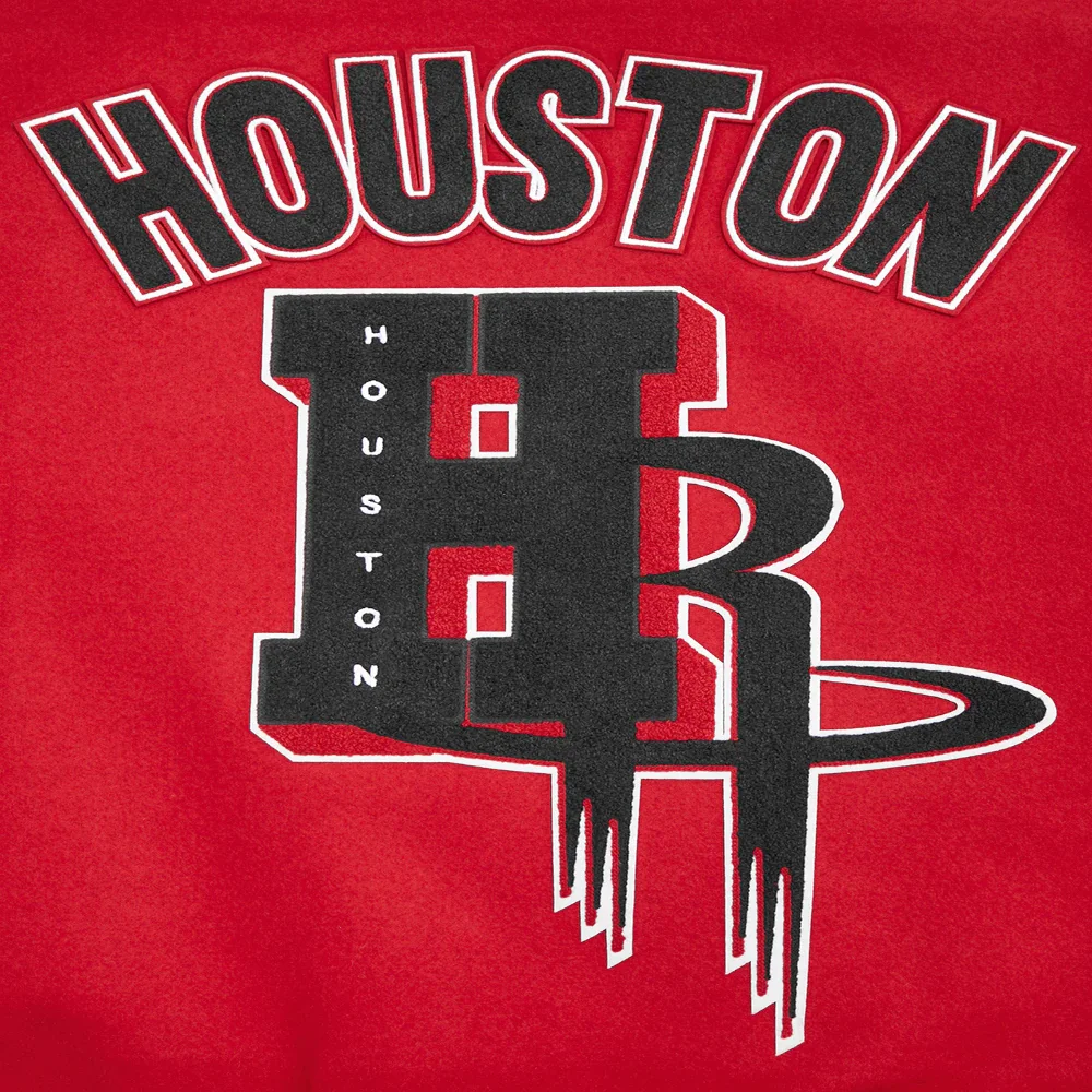 Houston Rockets Mashup Wool & Leather Varsity Jacket - Image 11