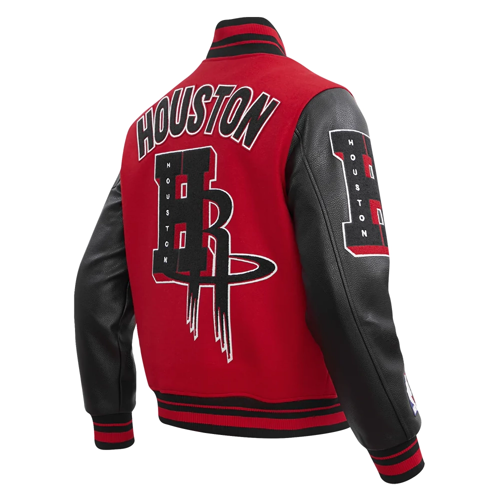 Houston Rockets Mashup Wool & Leather Varsity Jacket - Image 3