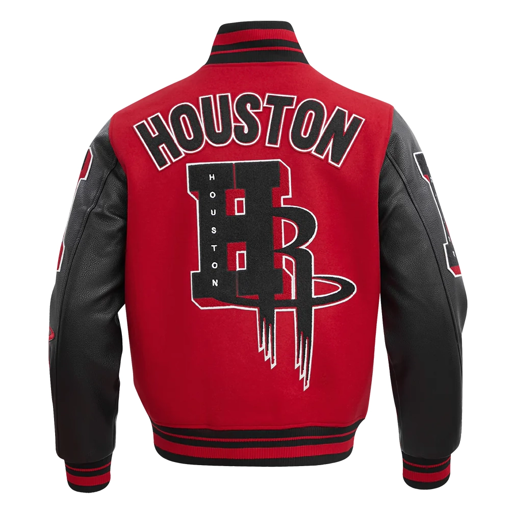 Houston Rockets Mashup Wool & Leather Varsity Jacket - Image 4