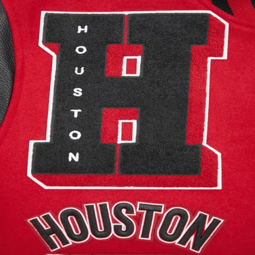 Houston Rockets Mashup Wool & Leather Varsity Jacket - Image 6