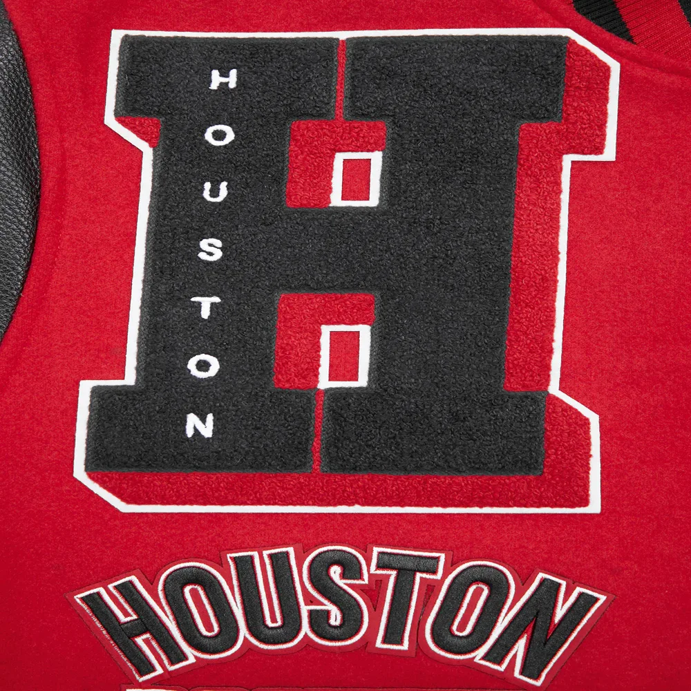 Houston Rockets Mashup Wool & Leather Varsity Jacket - Image 6