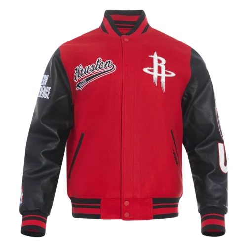 Alternative view of Houston Rockets Script Tail Wool & Leather Varsity Jacket