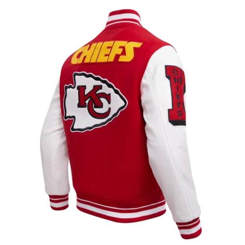 Kansas City Chiefs Mashup Wool & Leather Varsity Jacket - Image 3
