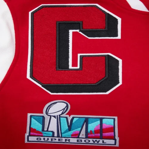 Kansas City Chiefs Mashup Wool & Leather Varsity Jacket - Image 6