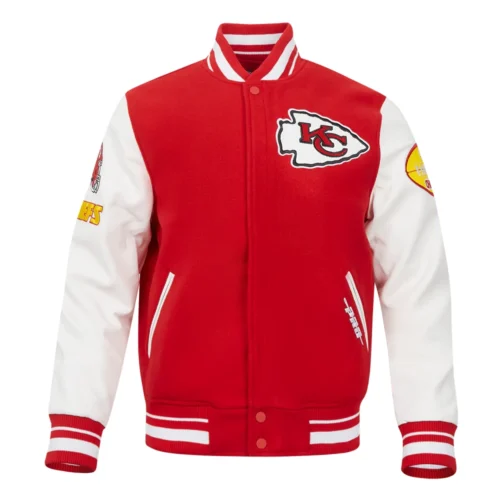 Alternative view of Kansas City Chiefs Old English Wool & Leather Varsity Jacket