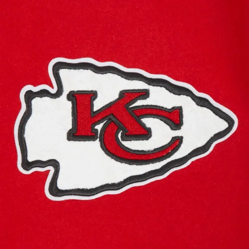 Kansas City Chiefs Old English Wool & Leather Varsity Jacket - Image 5