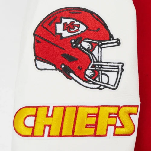 Kansas City Chiefs Old English Wool & Leather Varsity Jacket - Image 6
