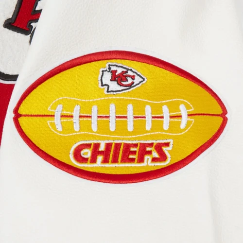 Kansas City Chiefs Old English Wool & Leather Varsity Jacket - Image 7