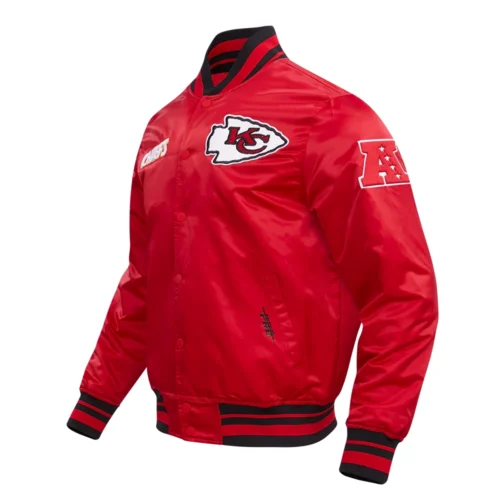 Kansas City Chiefs Retro Classic Red Satin Varsity Jacket