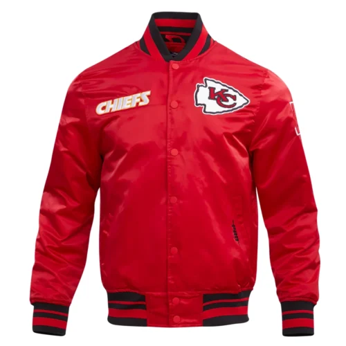 Alternative view of Kansas City Chiefs Retro Classic Red Satin Varsity Jacket