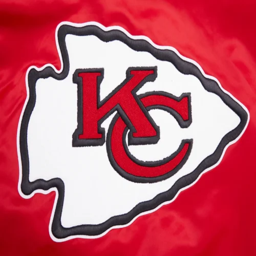 Kansas City Chiefs Retro Classic Red Satin Varsity Jacket - Image 5