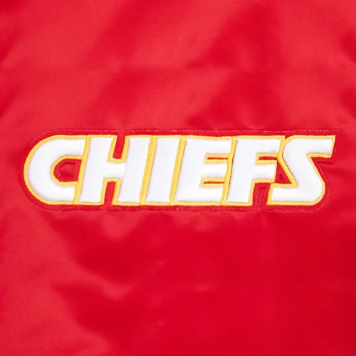 Kansas City Chiefs Retro Classic Red Satin Varsity Jacket - Image 6