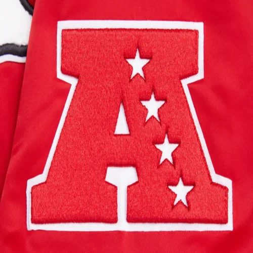 Kansas City Chiefs Retro Classic Red Satin Varsity Jacket - Image 7