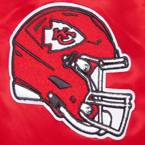 Kansas City Chiefs Retro Classic Red Satin Varsity Jacket - Image 8