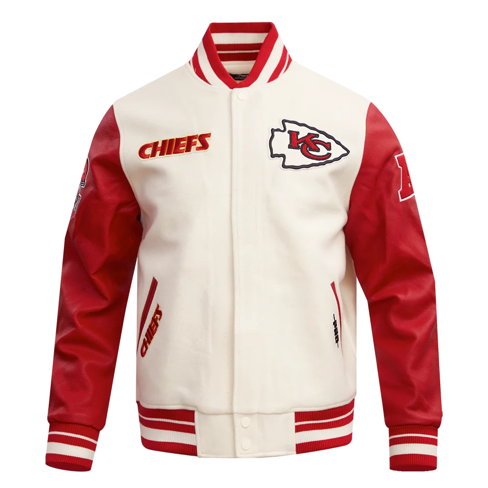 Kansas City Chiefs Retro Classic White/Red Varsity Jacket - Image 2