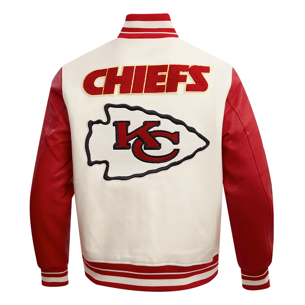 Kansas City Chiefs Retro Classic White/Red Varsity Jacket - Image 4