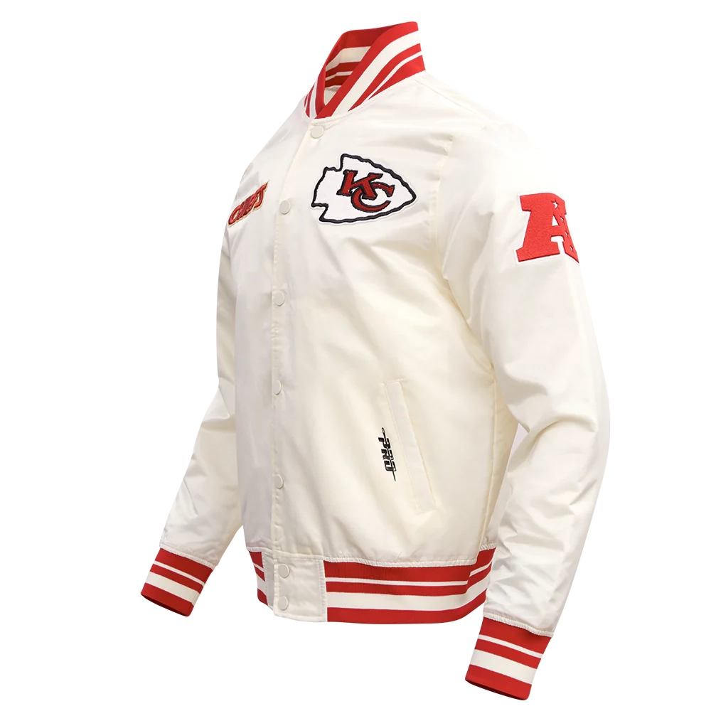 Kansas City Chiefs Retro Classic White Satin Varsity Jacket