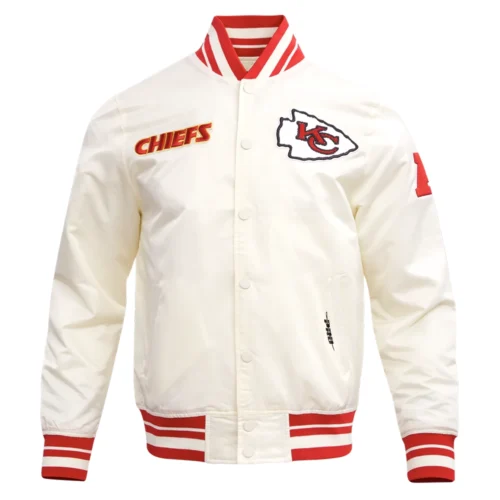 Alternative view of Kansas City Chiefs Retro Classic White Satin Varsity Jacket