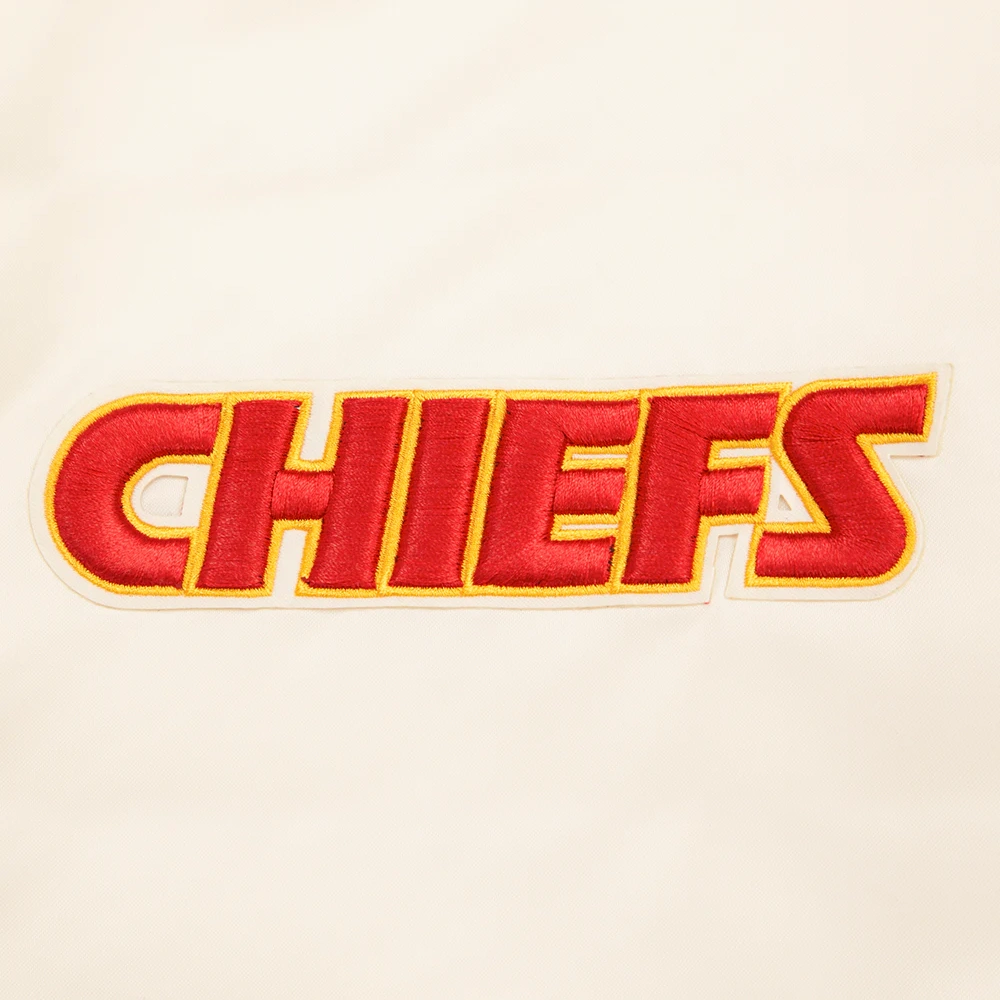 Kansas City Chiefs Retro Classic White Satin Varsity Jacket - Image 6