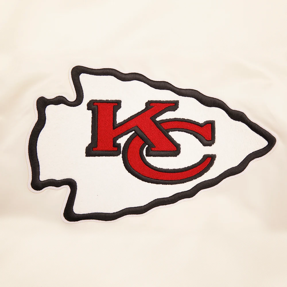 Kansas City Chiefs Retro Classic White Satin Varsity Jacket - Image 5