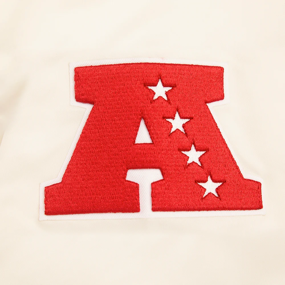 Kansas City Chiefs Retro Classic White Satin Varsity Jacket - Image 7