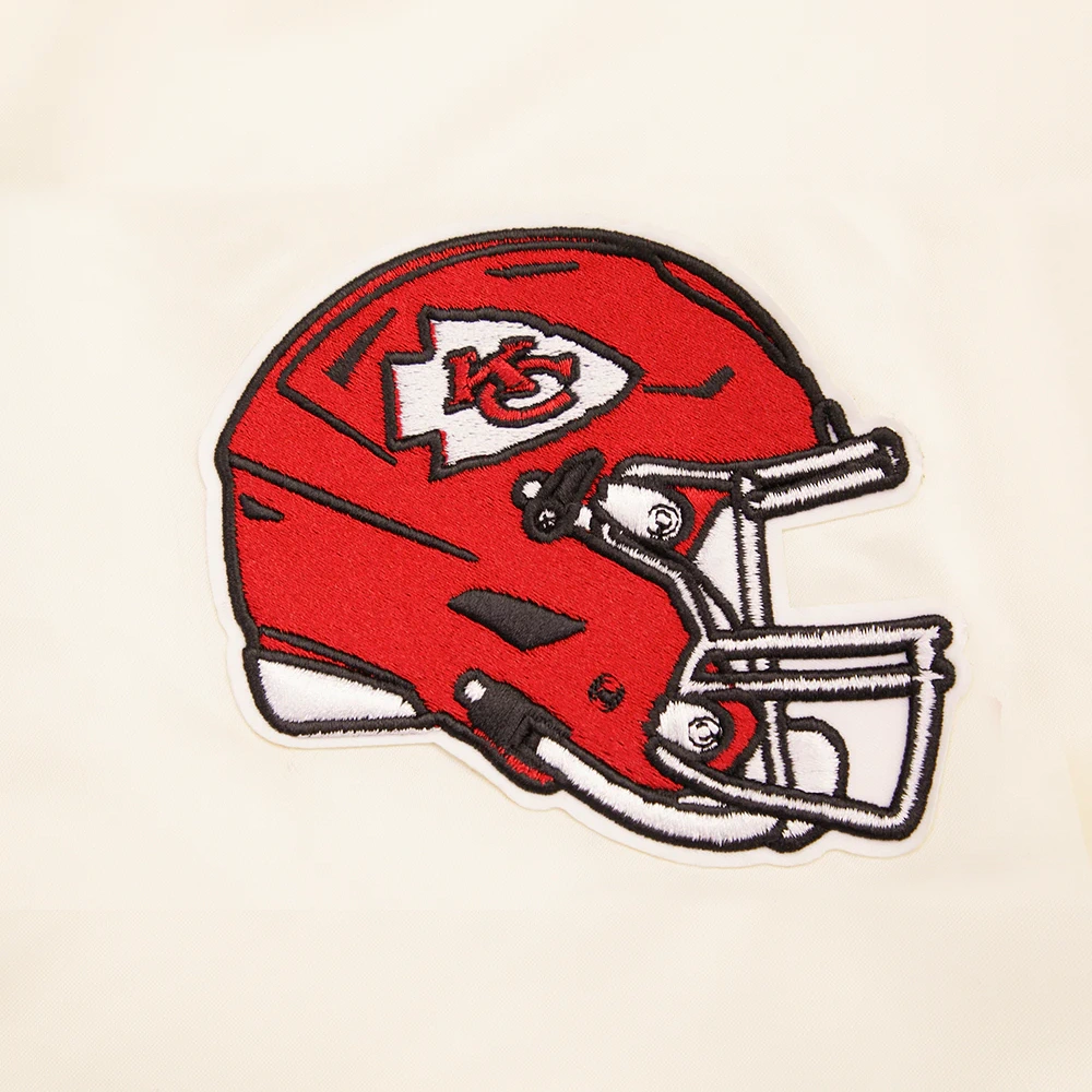 Kansas City Chiefs Retro Classic White Satin Varsity Jacket - Image 8