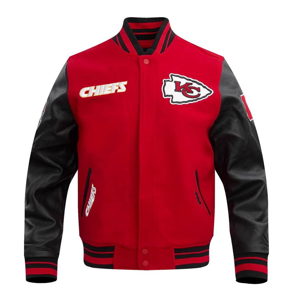 Kansas City Chiefs Retro Classic Wool & Leather Varsity Jacket - Image 2