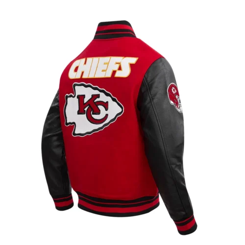 Kansas City Chiefs Retro Classic Wool & Leather Varsity Jacket - Image 3