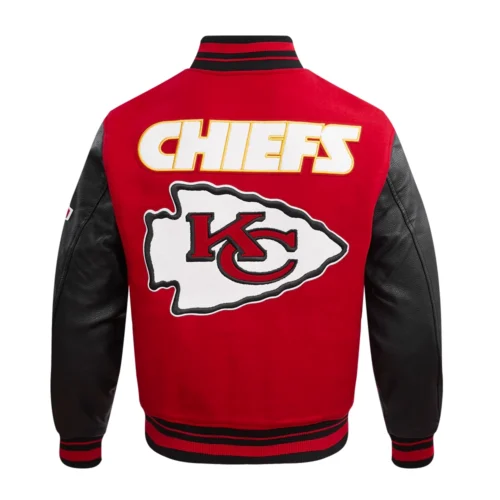 Kansas City Chiefs Retro Classic Wool & Leather Varsity Jacket - Image 4