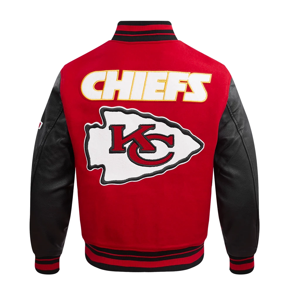 Kansas City Chiefs Retro Classic Wool & Leather Varsity Jacket - Image 4