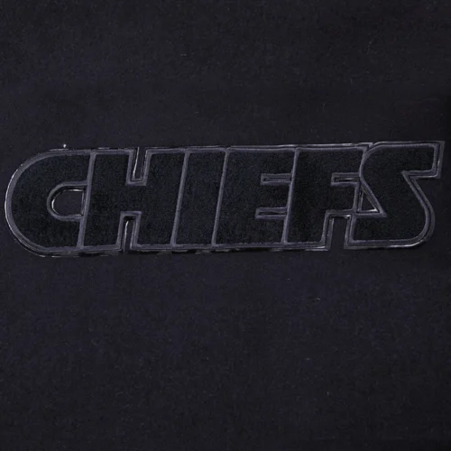 Kansas City Chiefs Triple Black Wool & Leather Varsity Jacket - Image 9