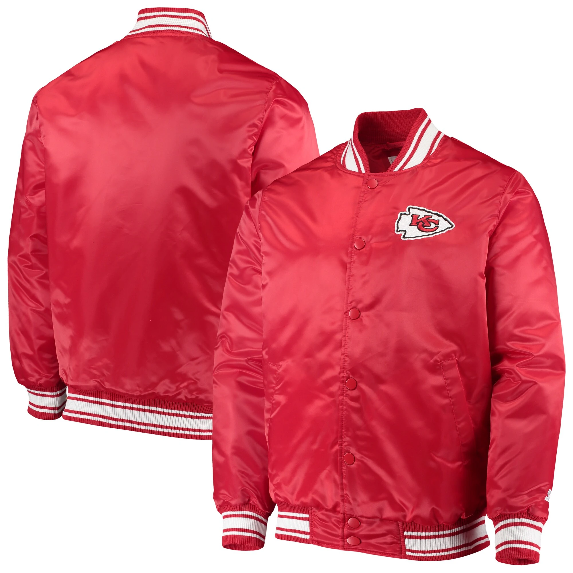 Kansas City Chiefs Locker Room Red Satin Varsity Jacket - Image 4