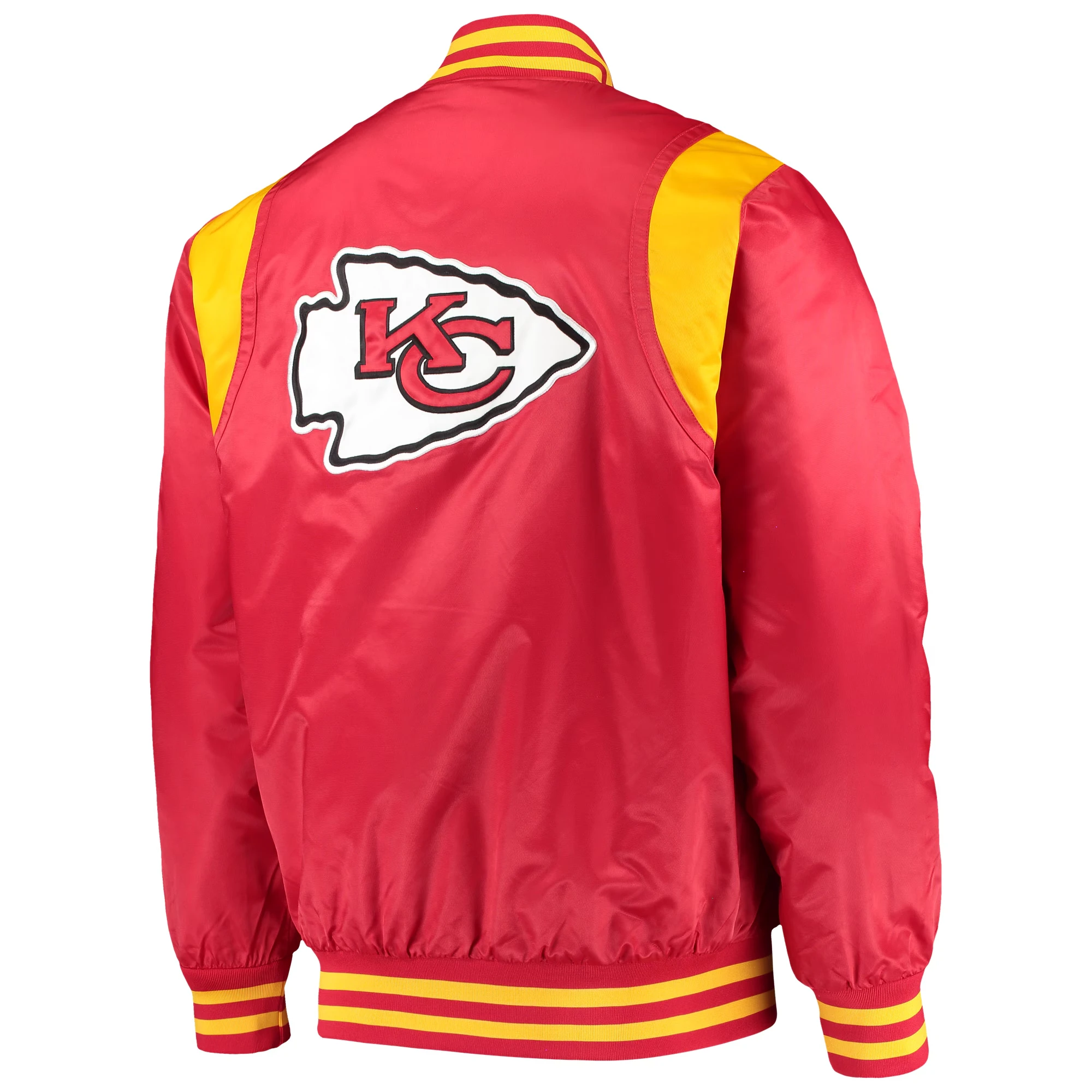 Kansas City Chiefs Prime Time Twill Red Satin Varsity Jacket - Image 2