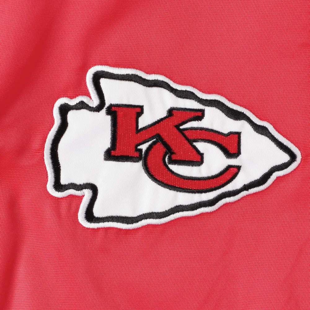 Kansas City Chiefs Prime Time Twill Red Satin Varsity Jacket - Image 3