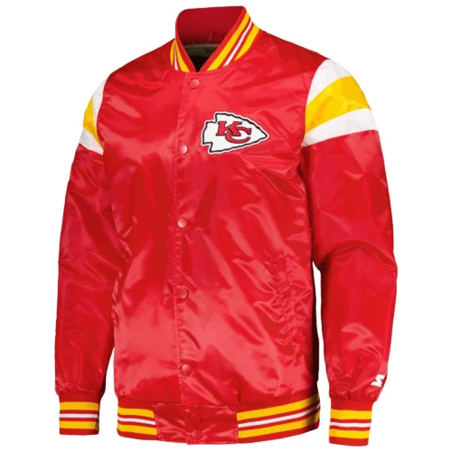 Kansas City Chiefs Red Full-Snap Satin Varsity Jacket