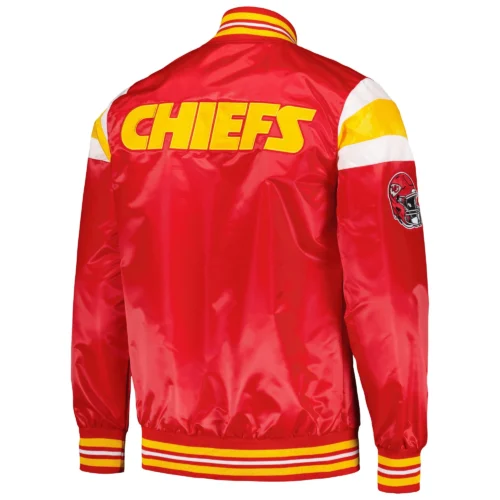 Alternative view of Kansas City Chiefs Red Full-Snap Satin Varsity Jacket