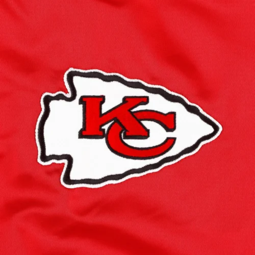 Kansas City Chiefs Red The Pick & Roll Satin Varsity Jacket - Image 3