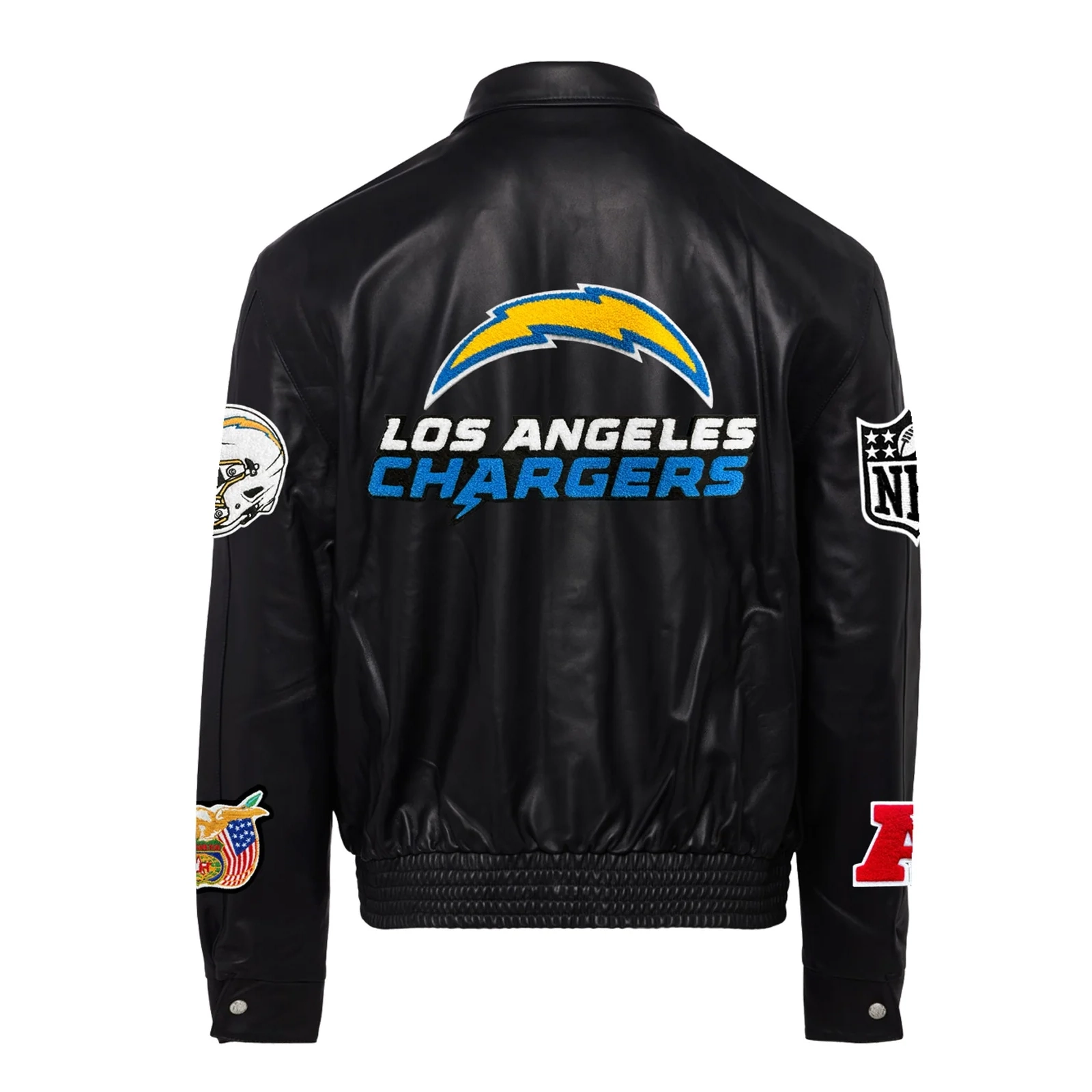 Los Angeles Chargers Jeff Hamilton Full Leather Varsity Jacket - Image 2