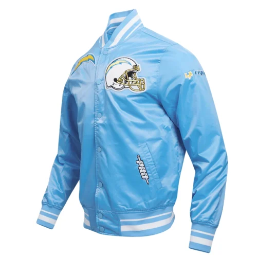 Los Angeles Chargers Mashup Blue Satin Varsity Jacket