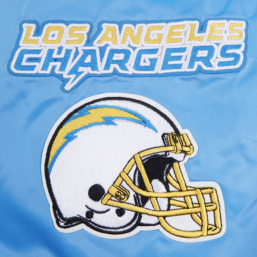 Los Angeles Chargers Mashup Blue Satin Varsity Jacket - Image 7