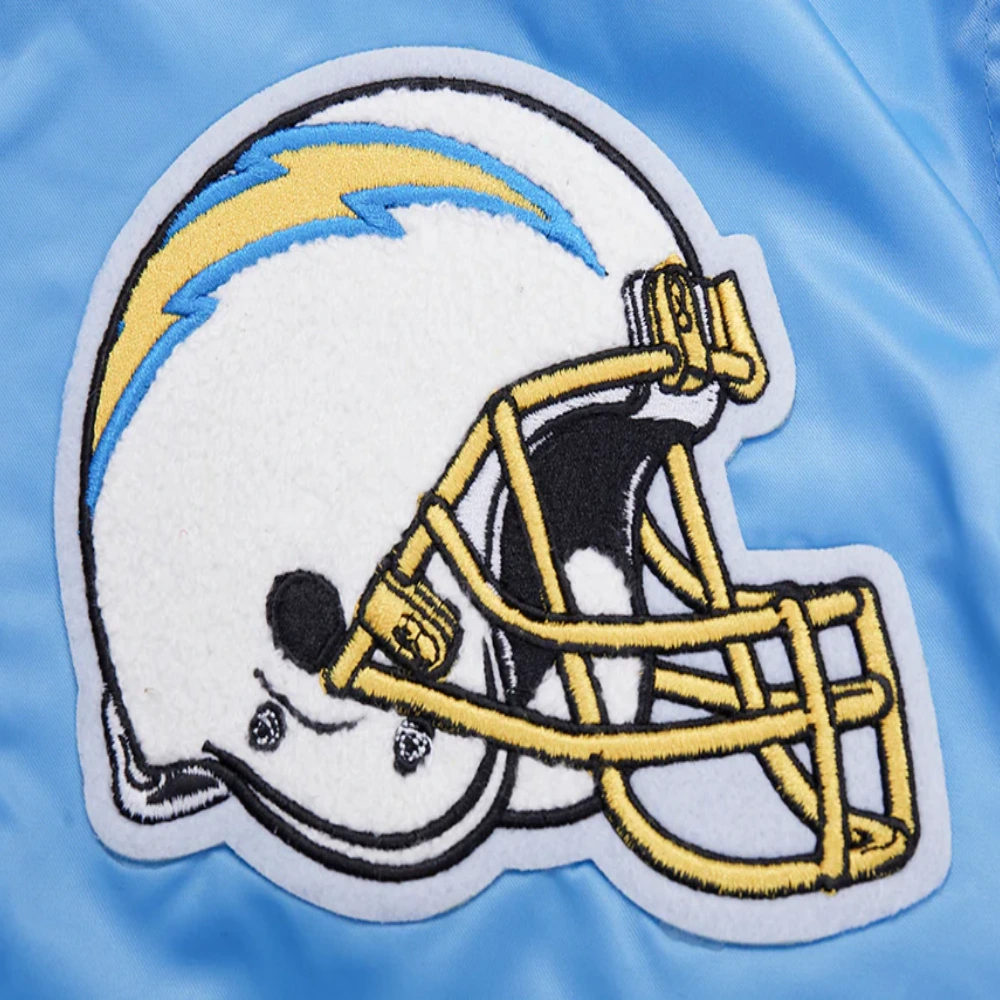 Los Angeles Chargers Mashup Blue Satin Varsity Jacket - Image 5