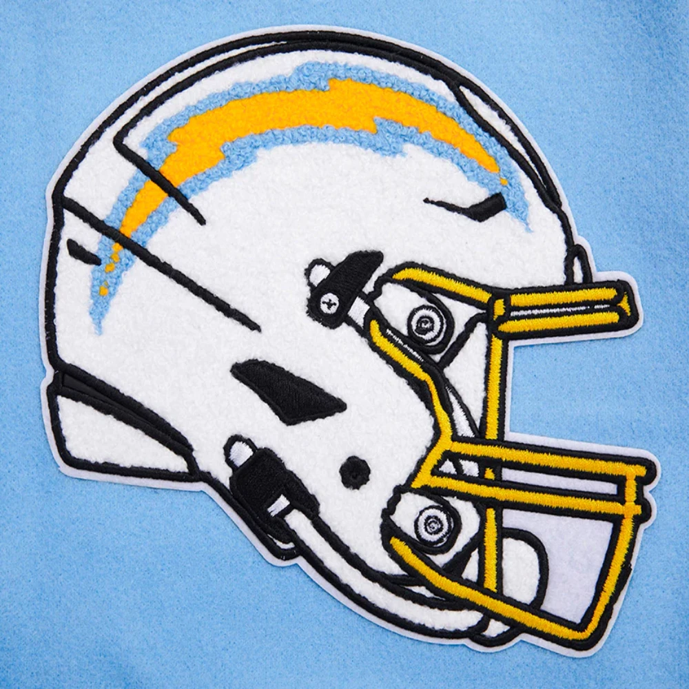 Los Angeles Chargers Mashup Blue/White Wool & Leather Varsity Jacket - Image 5
