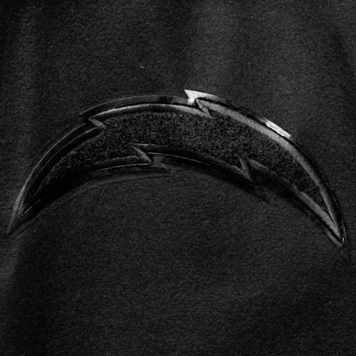 Los Angeles Chargers Triple Black Wool & Leather Varsity Jacket - Image 3