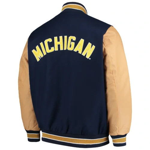 Alternative view of Michigan Wolverines Starter The Letterman Wool & Leather Varsity Jacket
