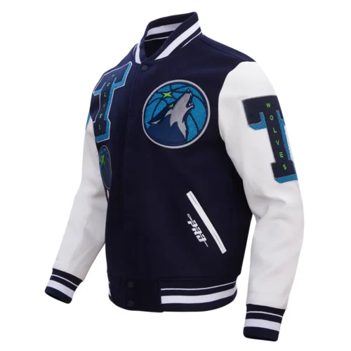Minnesota Timberwolves Mashup Wool & Leather Varsity Jacket